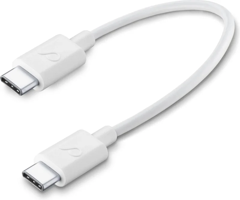 Datakabel, usb-c to usb-c (15 cm) by Cellularline in White – product photo
