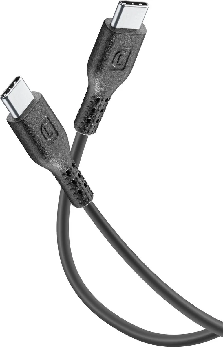Kabel USB-C naar USB-C 5A, 1m från Cellularline i Svart – produktbild