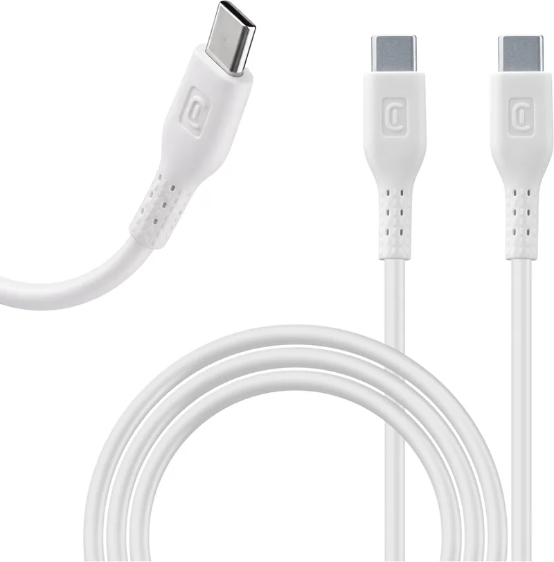 Kabel USB-C naar USB-C/Lightning 1.5m - Dubbele Connector från Cellularline i Vit – produktbild