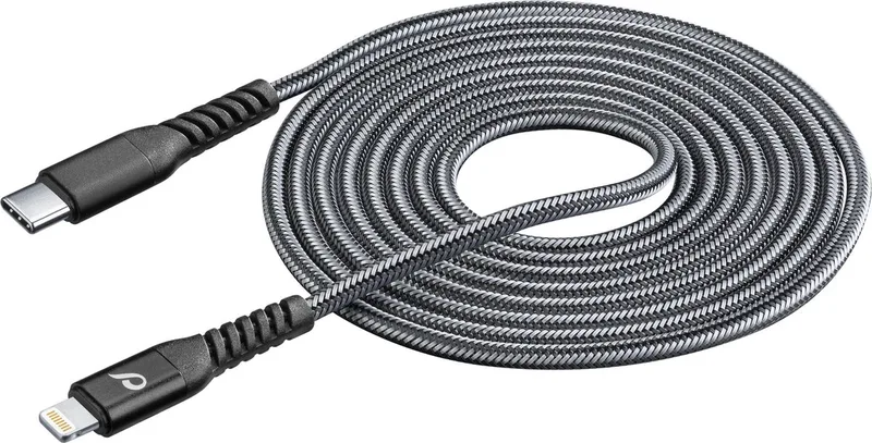 Usb kabel, kevlar usb-c naar Apple lightning 2m by Cellularline in Black – product photo