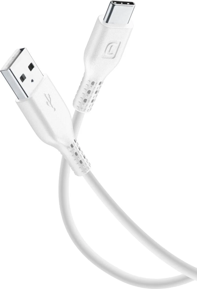 Usb kabel, usb-a naar usb-c 2m från Cellularline i Vit – produktbild