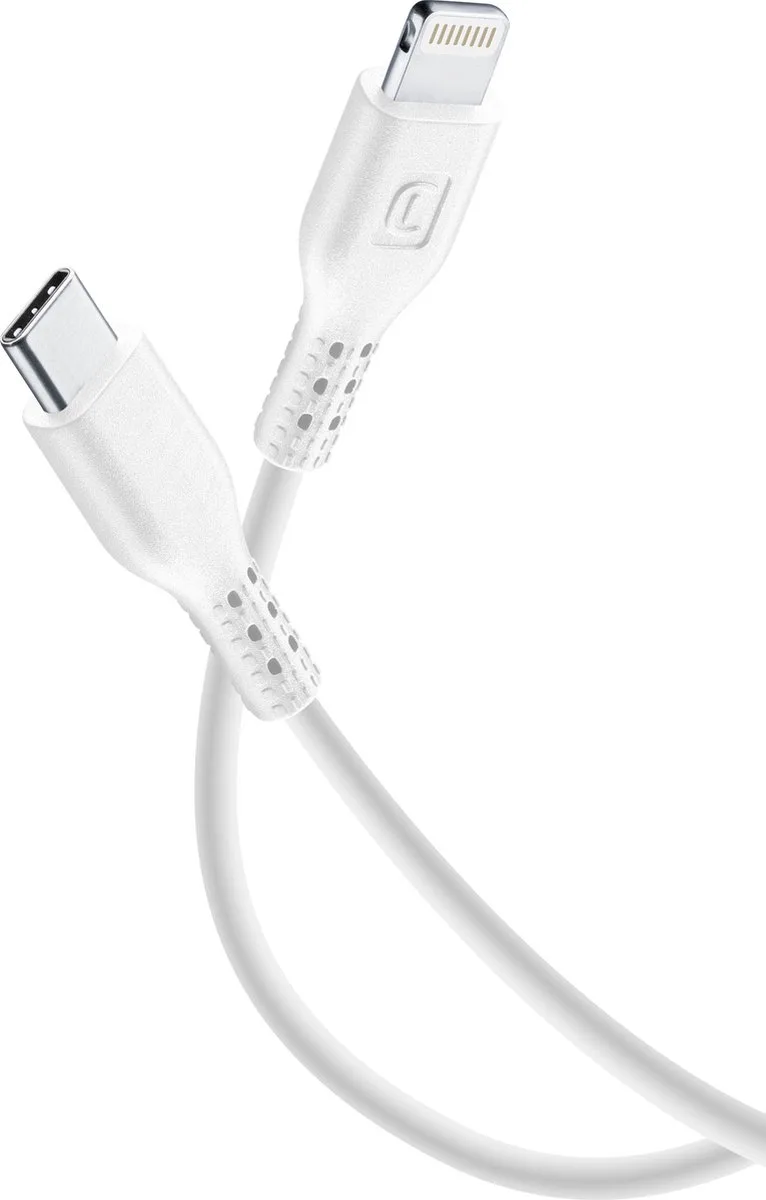 Usb kabel, usb-c to Apple lightning 1,2m från Cellularline i Vit – produktbild