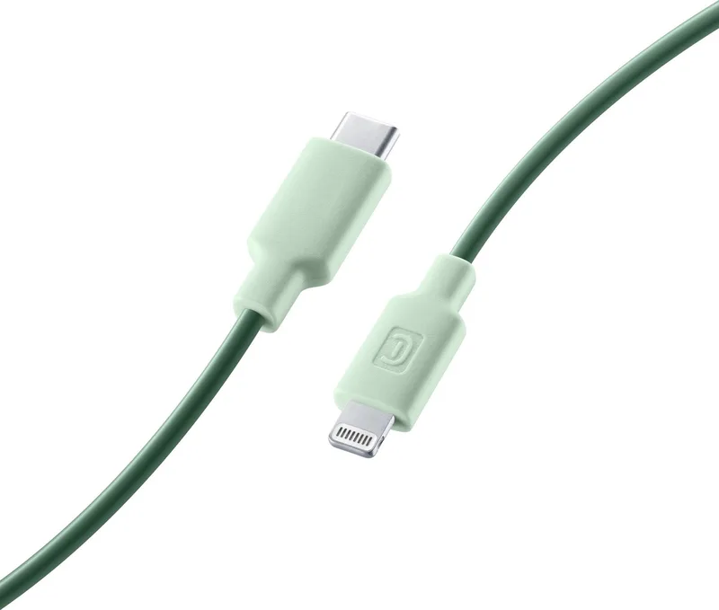 USBDATAC2LMFISMARG Lightning-kabel 1 m by Cellularline in Green – product photo