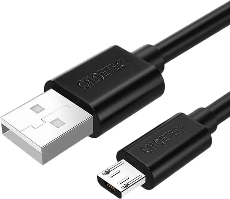 SMT0012 - 2 meter oplaadkabel - USB-A/Micro-USB - USB kabel 2m lang - Oplaadkabel mobile telefoon by CHOETECH in Black – product photo