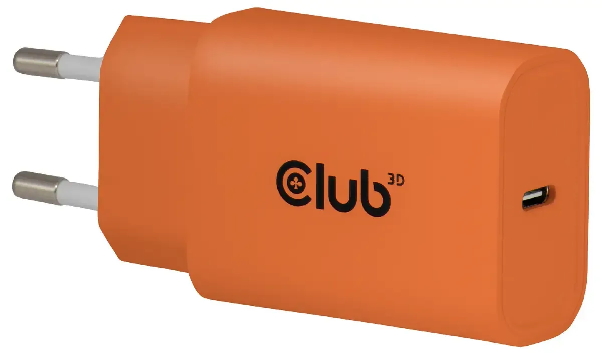 Lifestyle Ladegerät USB-C 30Watt, 2Stk orange retail von Club 3D in Orange – Produktfoto