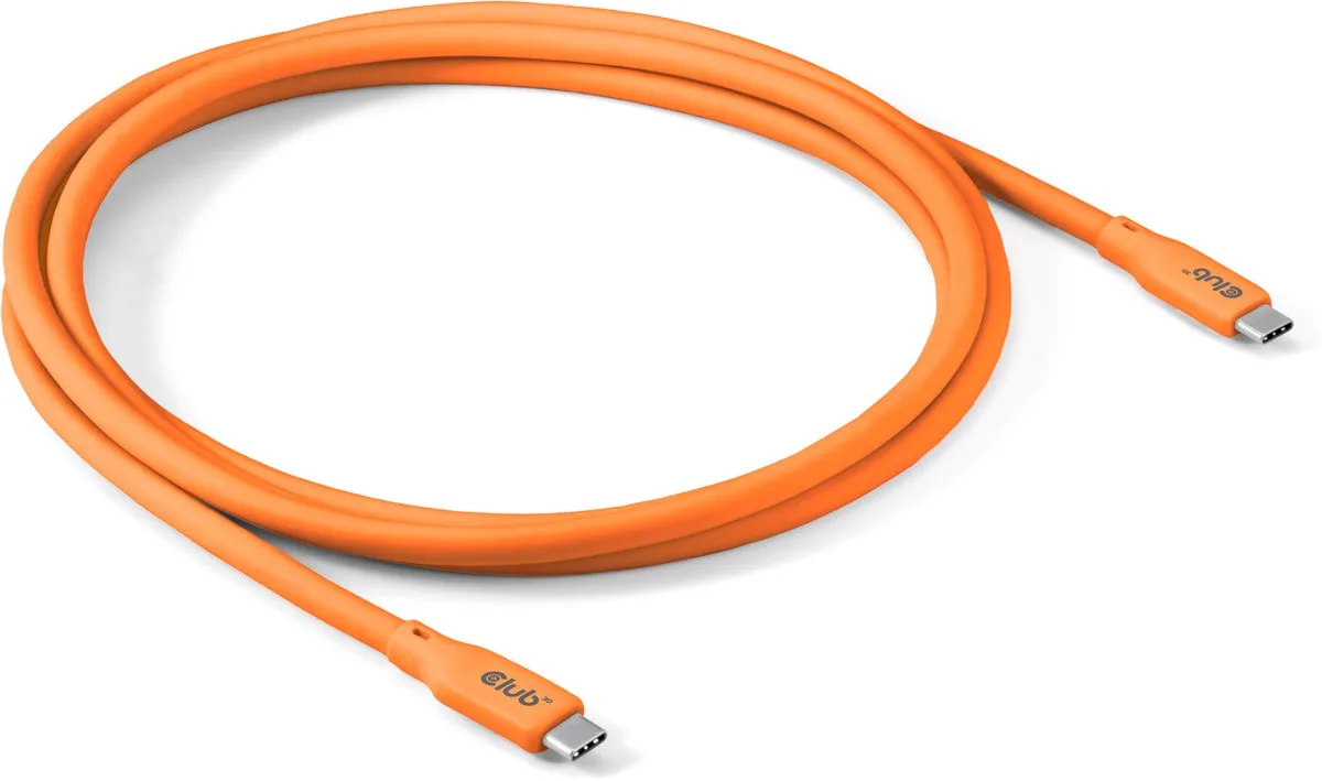 USB-C kabel 2m von Club 3D in Orange – Produktfoto