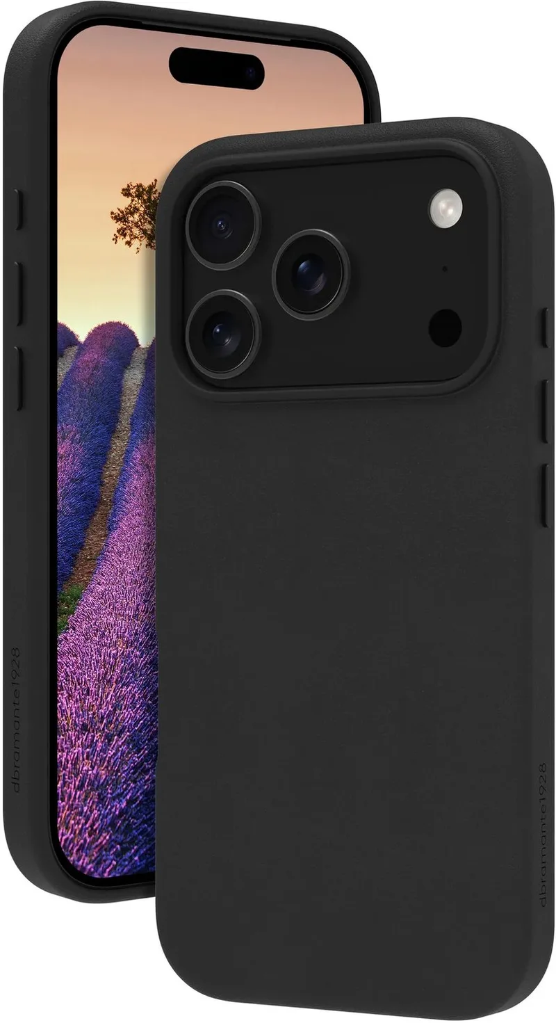 Backcase hoesje geschikt voor iPhone 17 Pro - Effen - Leer från dbramante1928 i Svart – produktbild