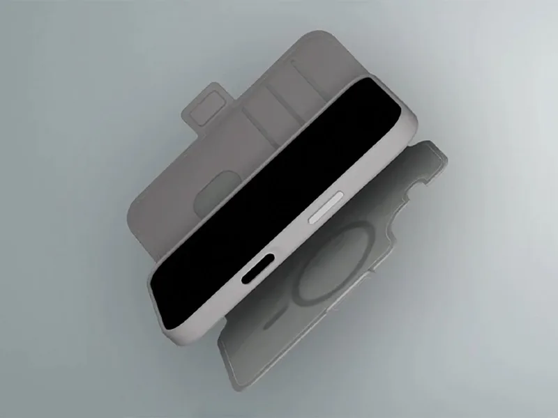 Bookcase hoesje geschikt voor iPhone 17 Pro Max - Effen - Kunstleer - 2in1 Magnetisch Uitneembaar Design de dbramante1928 en Vert – photo produit
