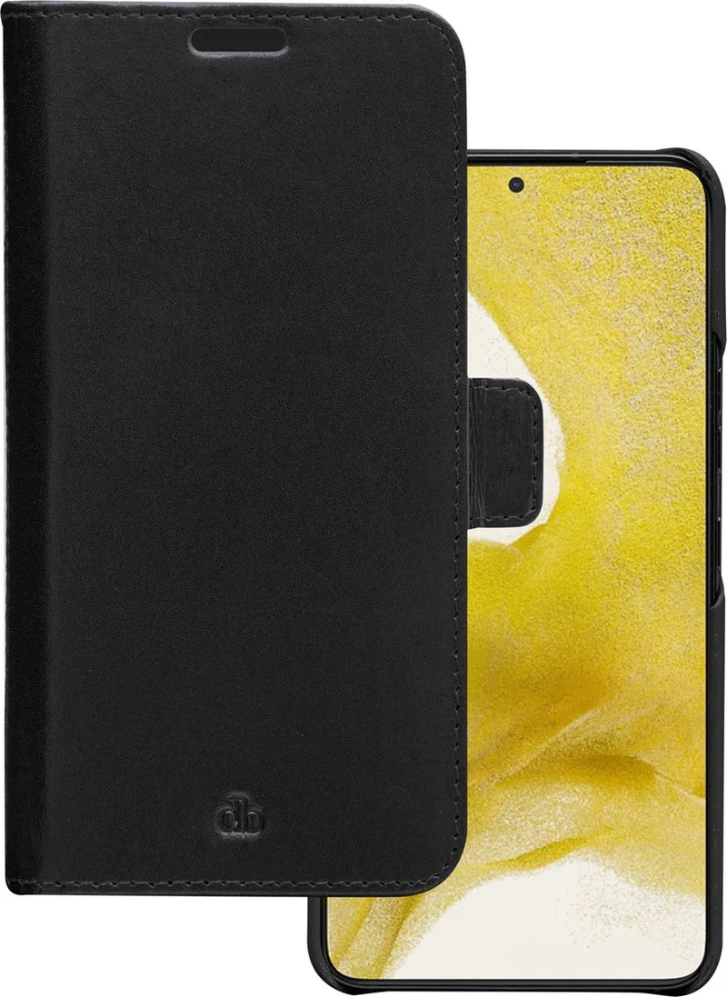 Bookcase hoesje geschikt voor Samsung Galaxy S22+ - Effen - Leer van dbramante1928 in Zwart – productfoto