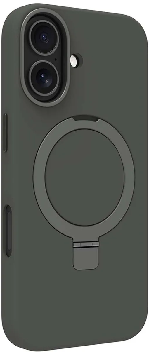 Hoesje geschikt voor iPhone 17 - Roskilde Kickstand MagSafe met Ring Standaard by dbramante1928 in Woudgroen – product photo