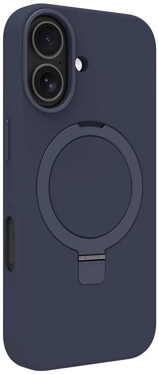 Hoesje geschikt voor iPhone 17 - Roskilde Kickstand MagSafe met Ring Standaard by dbramante1928 in Marineblauw – product photo