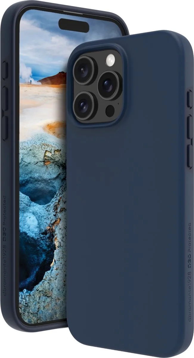 Iceland Ultra D3O Mag geschikt voor iPhone 16 Pro Hoesje - blauw | blauw de dbramante1928 en Bleu – photo produit
