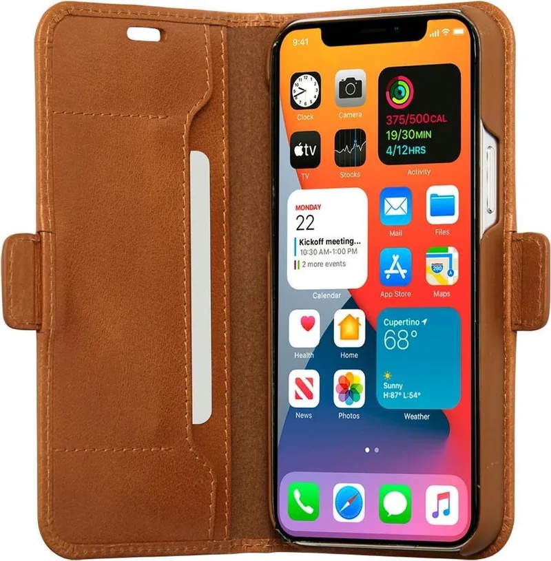 iPhone 12/12 Pro Bookcase hoesje de dbramante1928 en Marron – photo produit