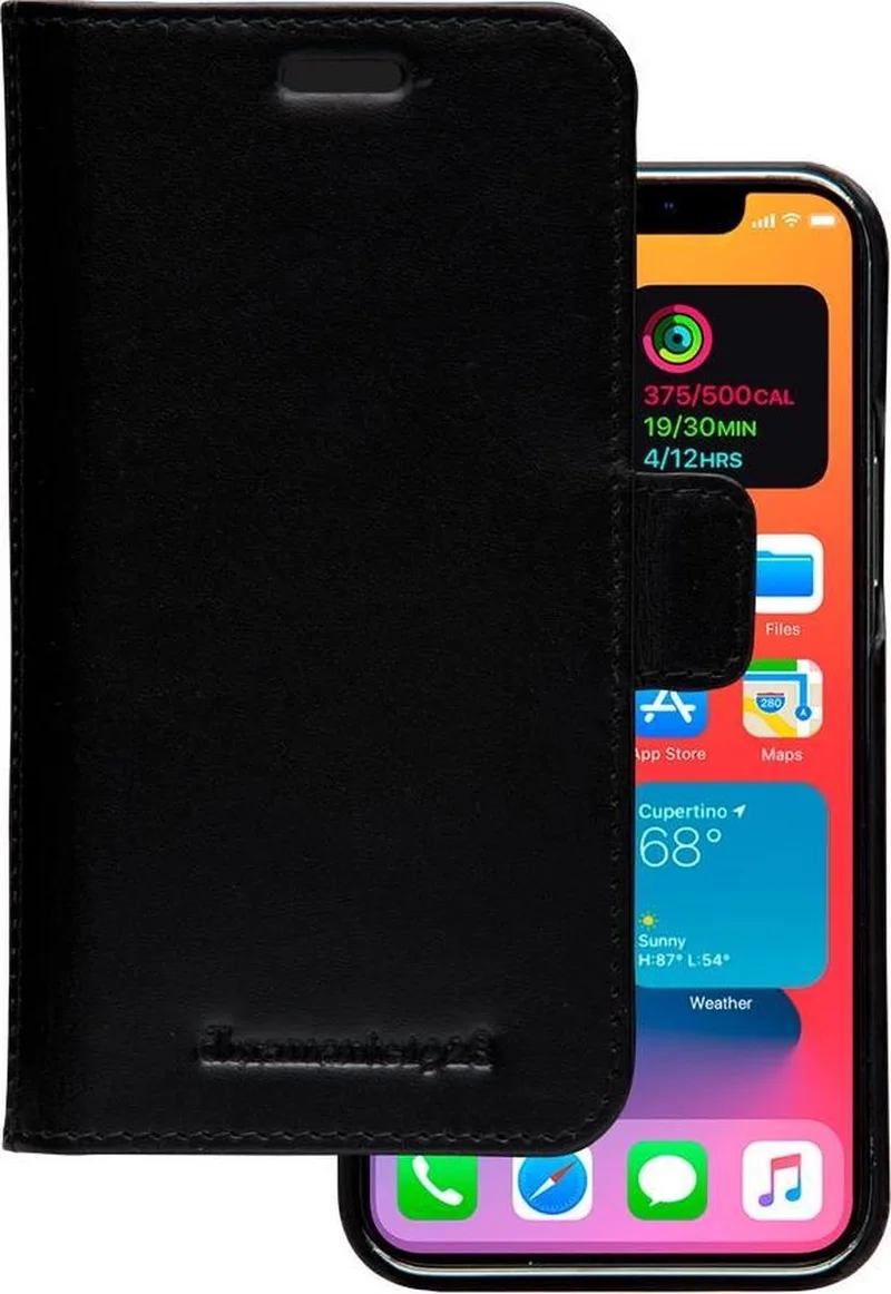 iPhone 12 Mini Bookcase hoesje by dbramante1928 in Black – product photo