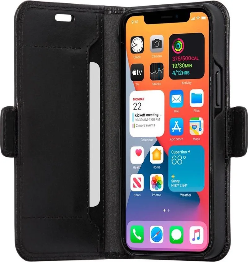 iPhone 12 Mini Bookcase hoesje by dbramante1928 in Black – product photo