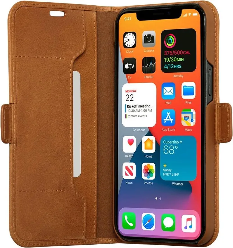 iPhone 12 Pro Max Bookcase hoesje by dbramante1928 in Brown – product photo