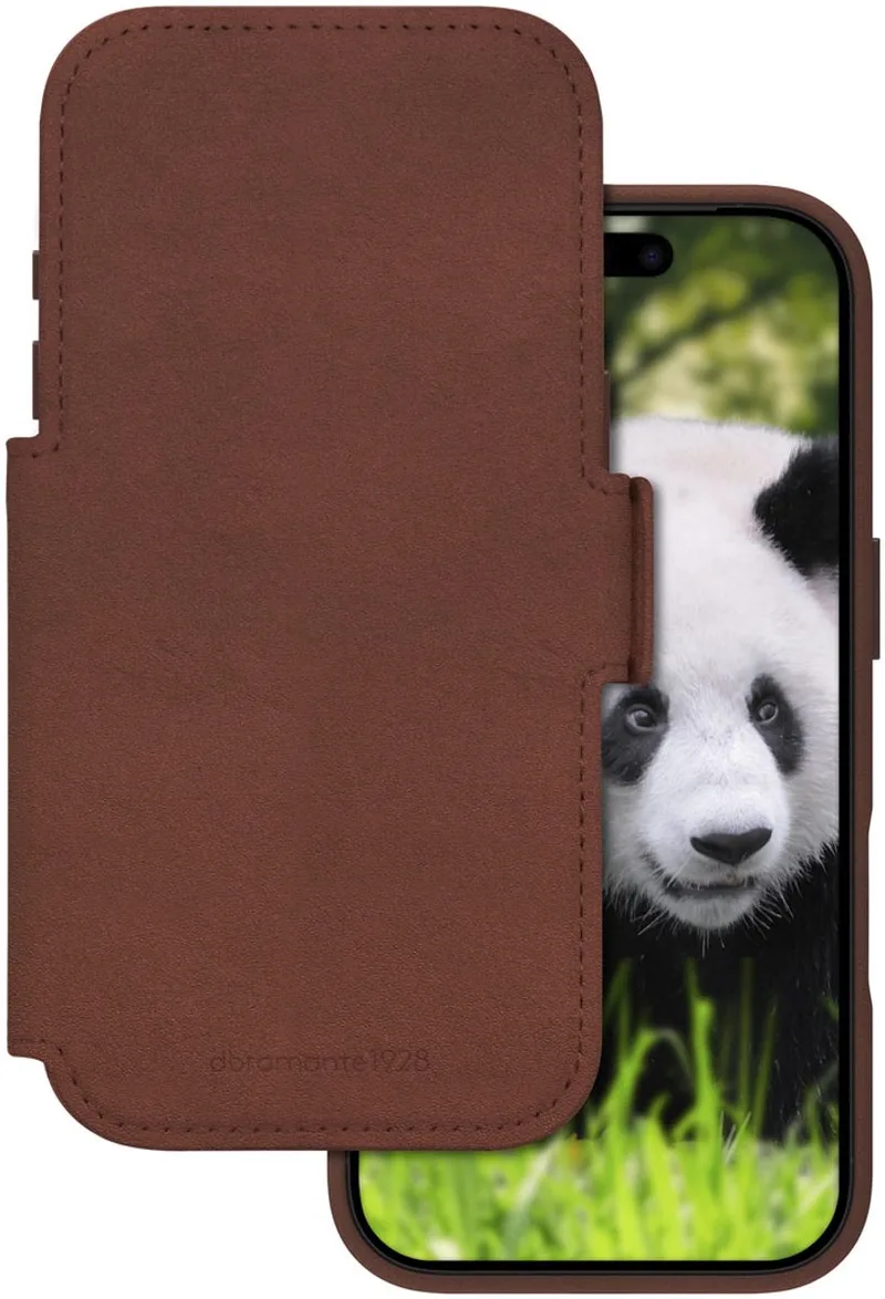 Lynge Bookcase geschikt voor MagSafe geschikt voor iPhone 17 Pro - Dark Tan von dbramante1928 in Donkerbruin – Produktfoto