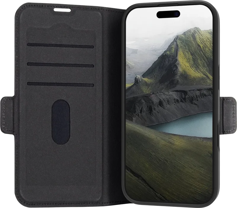 Oslo Pro Wallet Bookcase hoesje - geschikt voor iPhone 16 Pro von dbramante1928 in Schwarz – Produktfoto
