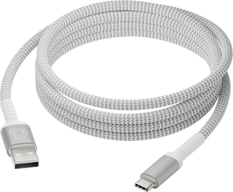 re-charge - Braided oplaadkabel - USB-A naar USB-C - 2,5 meter van dbramante1928 in Wit – productfoto