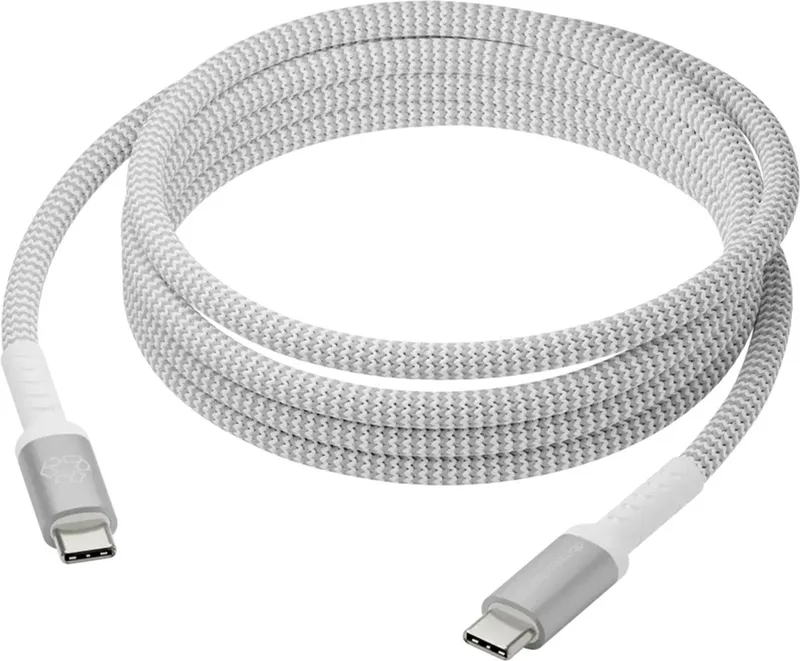 re-charge - Braided oplaadkabel - USB-C naar USB-C - 100 Watt - 2,5 meter by dbramante1928 in White – product photo