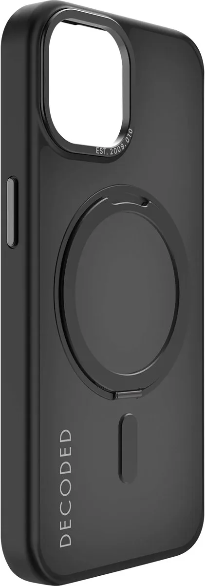DECODED 360° Stand Case - iPhone 15 - 100% Gerecycleerd Plastic - Doorzichtig Hoesje - Geschikt voor MagSafe - Transparant Black Zwart från Decoded i Transparant Zwart – produktbild