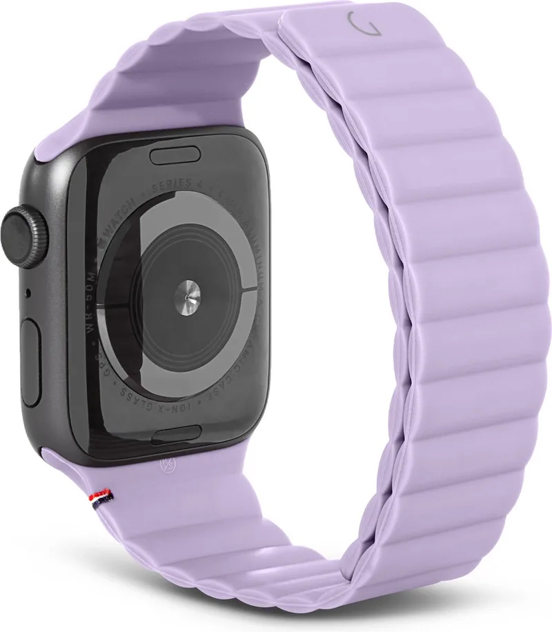 Siliconen Bandje - Geschikt voor Apple Watch Series 1-8 / SE - 38/40/41 mm - Sterke Magneetsluiting von Decoded in Lavender – Produktfoto