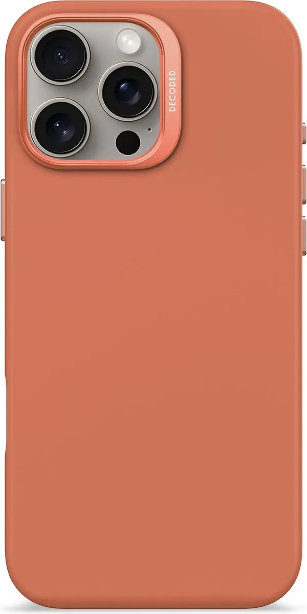 Siliconen Hoesje Geschikt voor iPhone 16 Pro Max - Premium Soft-Touch Materiaal - Antibacteriële Coating - Geschikt voor MagSafe - Phantom van Decoded in Roze – productfoto