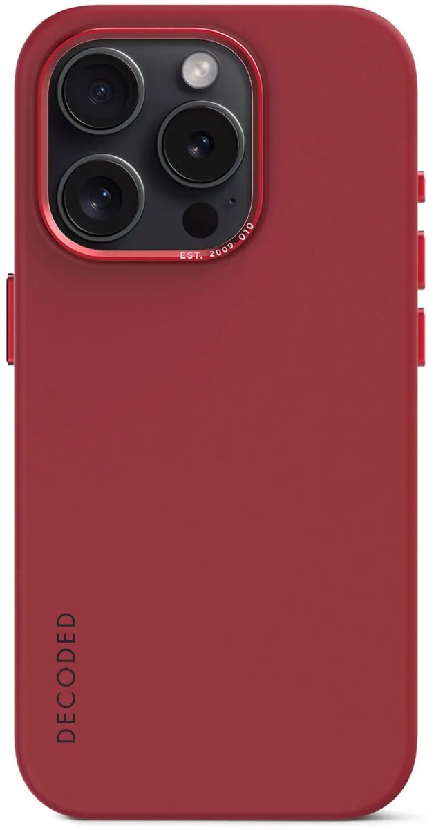 Siliconen Hoesje voor iPhone 15 Pro - Anti-Bacterieel Hoesje - Geschikt voor MagSafe - Astro Dust de Decoded en Rouge – photo produit