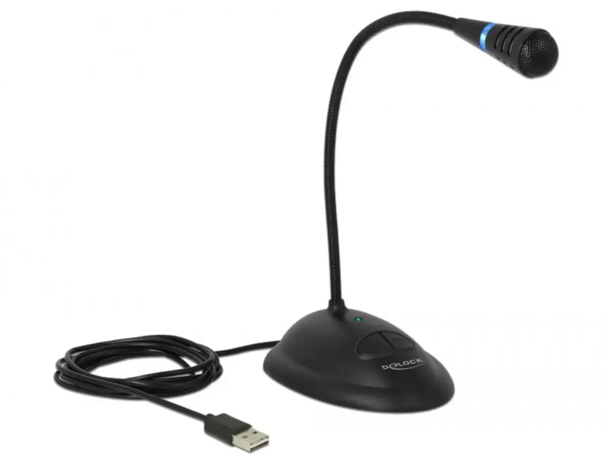 Col-de-cygne Micro USB Delock 65871 Type de transmission (détails):USB, filaire avec câble, pied by Delock in Black – product photo