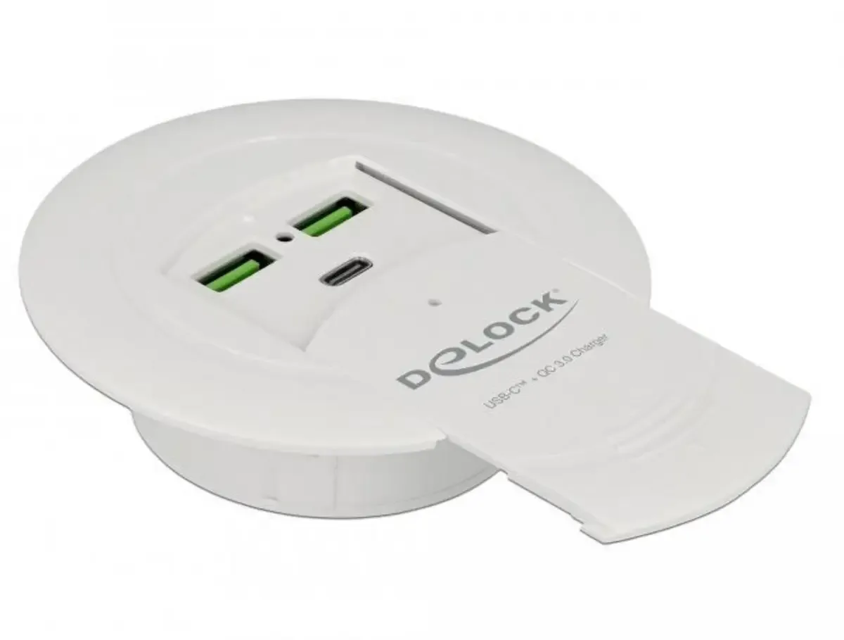 Delock 64065 USB Ladegerät 87 W USB-C® Buchse (Power Delivery), USB-A USB PD Weiß Innenbereich USB Power Delivery (USB-PD), Möbeleinbau fra Delock – produktbillede