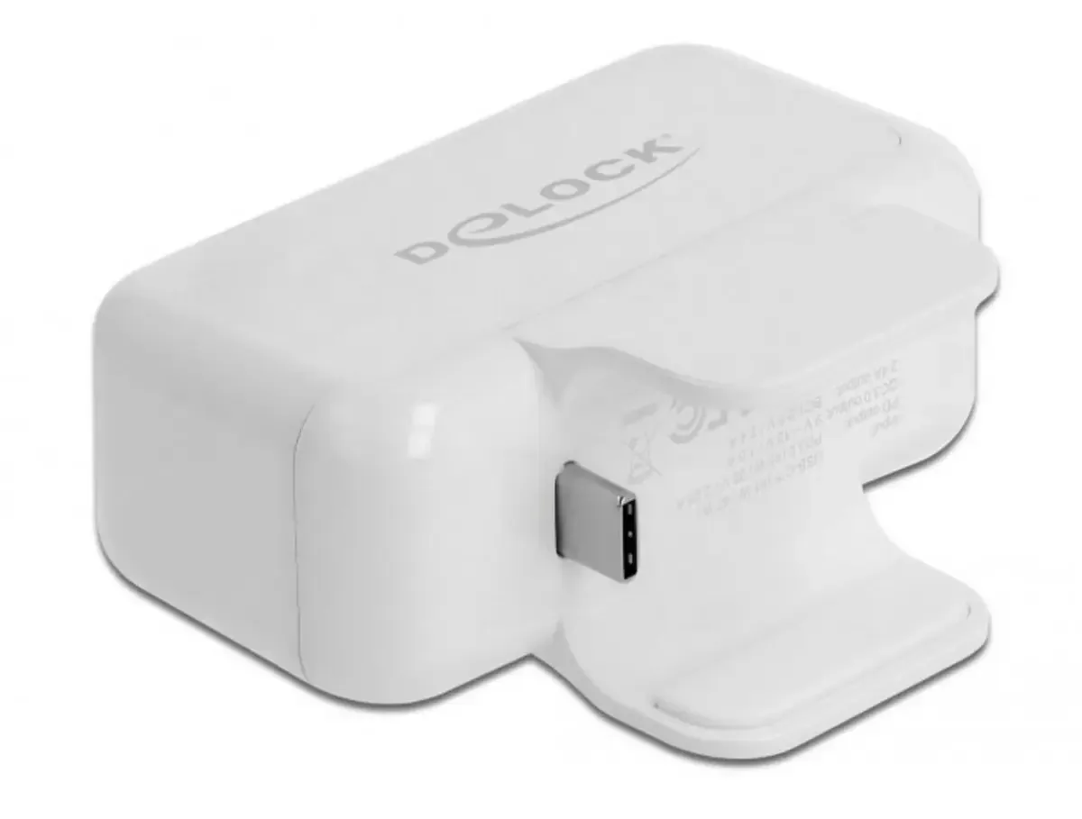 Delock 64079 USB Ladegerät USB-C® Buchse (Power Delivery), USB-A USB PD Weiß Steckdose USB Power Delivery (USB-PD), Überstromschutz fra Delock – produktbillede