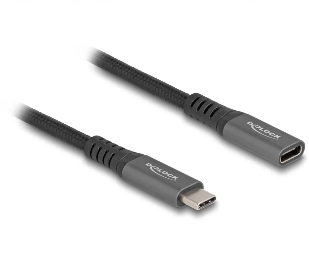 Delock 80022 USB-C-kabel USB-C stekker, USB-C stekker 1.00 m fra Delock i Sort – produktbillede