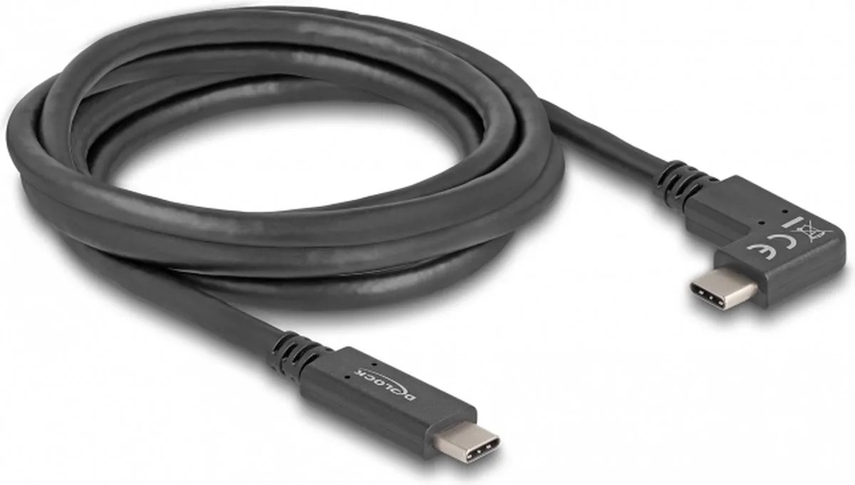 DeLOCK 80038 USB-kabel 2 m USB C 5 Gbit/s 60 W fra Delock i Sort – produktbillede