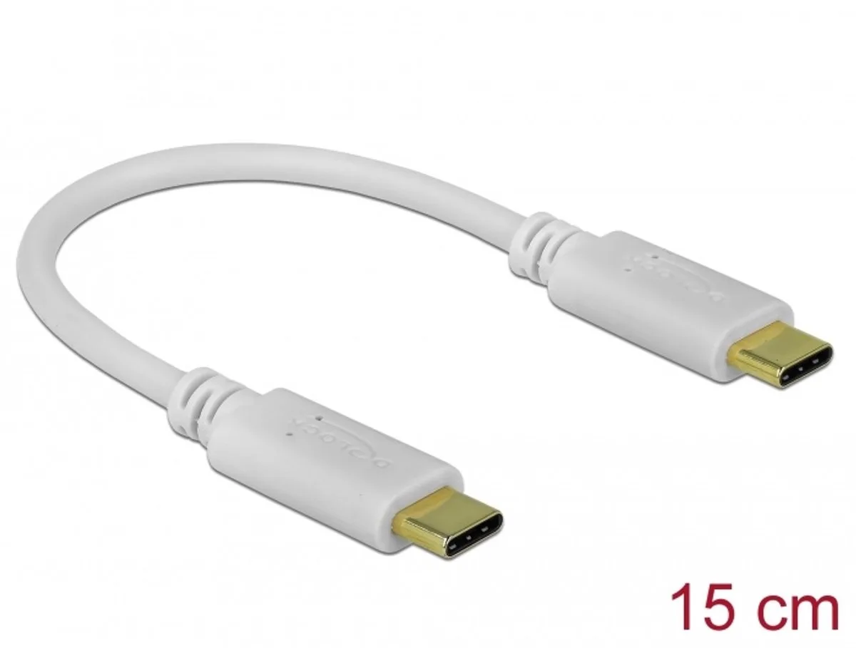 Delock 85357 USB-C-kabel USB-C stekker, USB-C stekker 0.15 m von Delock in Weiß – Produktfoto