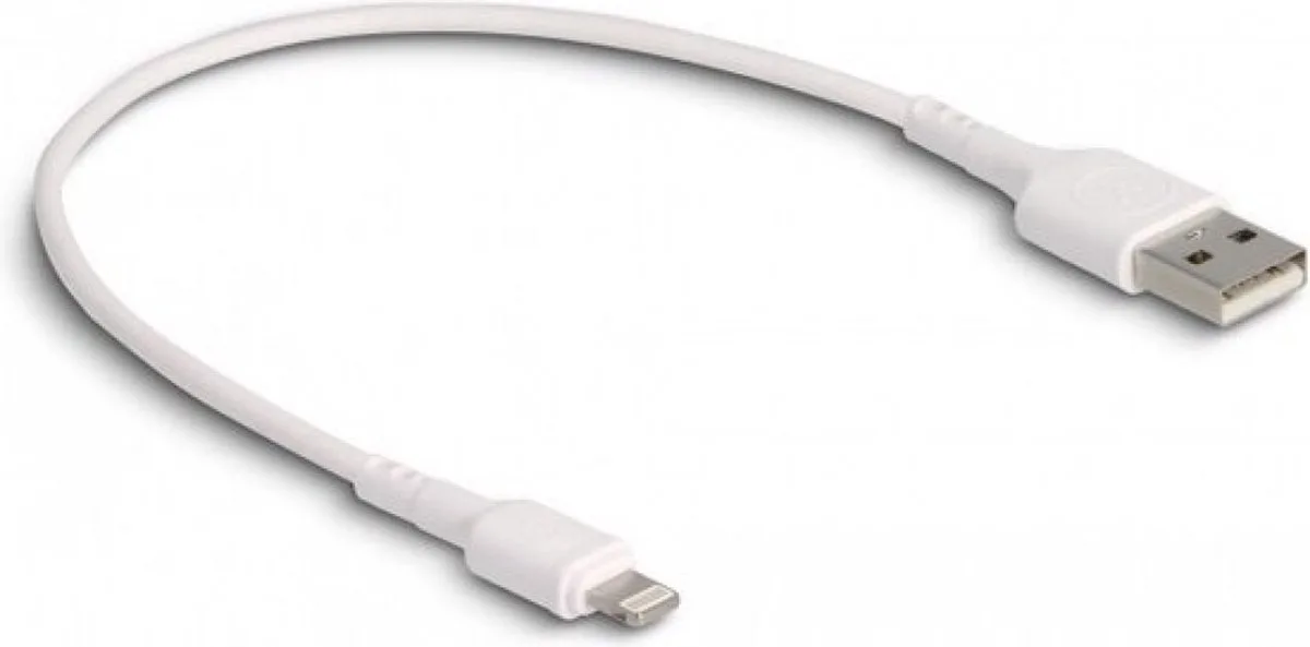 USB-opladerkabel USB 2.0 Apple Lightning-stik , USB-A-hanstik 0.30 m Hvid 87866 fra Delock i Hvid – produktbillede