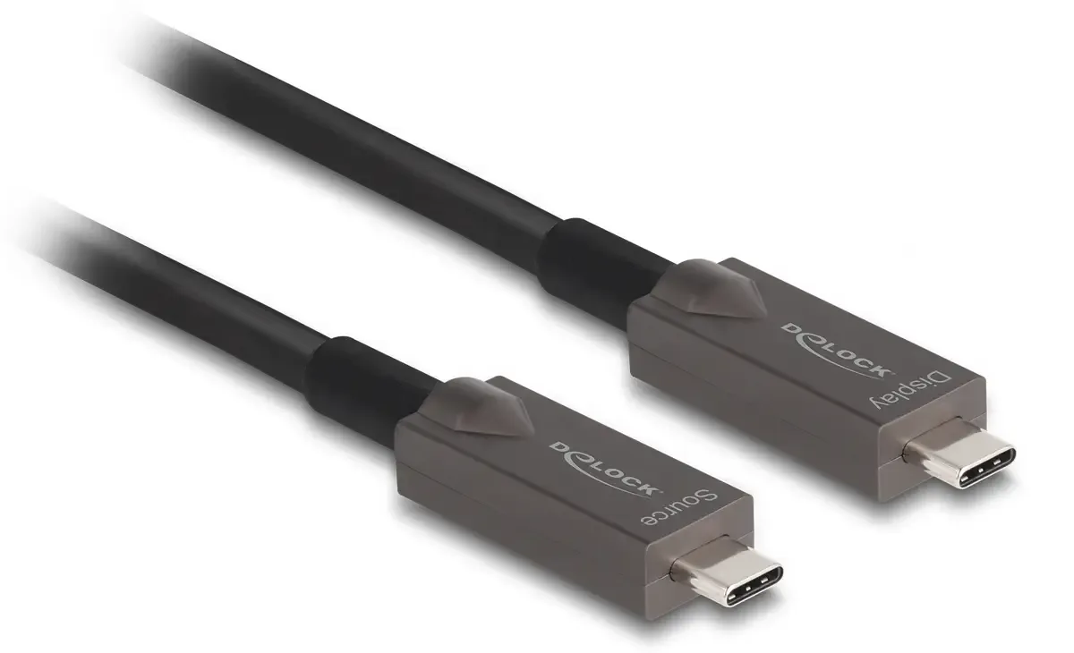 USB Anschlusskabel USB-C® Stecker 15.00 m Schwarz 84179 4K UHD USB-C® Kabel fra Delock – produktbillede