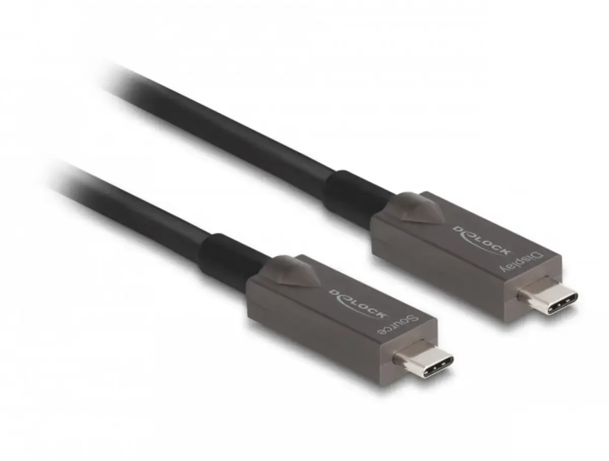 USB Anschlusskabel USB-C® Stecker 5.00 m Schwarz 84146 4K UHD, vergoldete Steckkontakte USB-C® Kabel fra Delock – produktbillede
