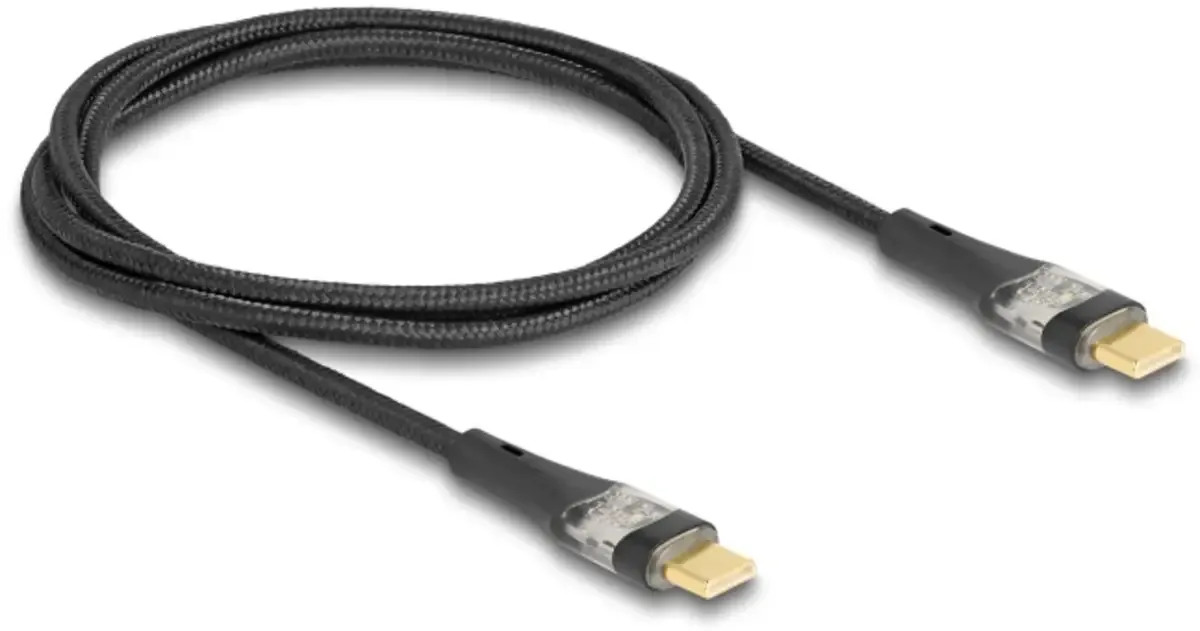 USB-C® Kabel USB 2.0 USB-C® Stecker, USB-C® Stecker 1.00 m Schwarz 80763 fra Delock – produktbillede
