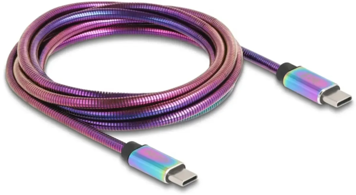 USB-C-kabel USB 2.0 USB-C-stekker, USB-C-stekker 2.00 m meerkleurig 81116 van Delock – productfoto