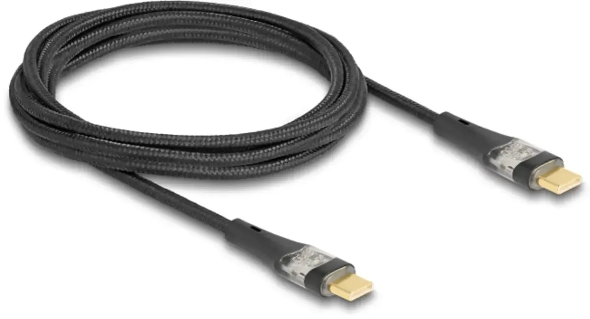 USB-C® Kabel USB 2.0 USB-C® Stecker, USB-C® Stecker 2.00 m Schwarz 80764 von Delock – Produktfoto