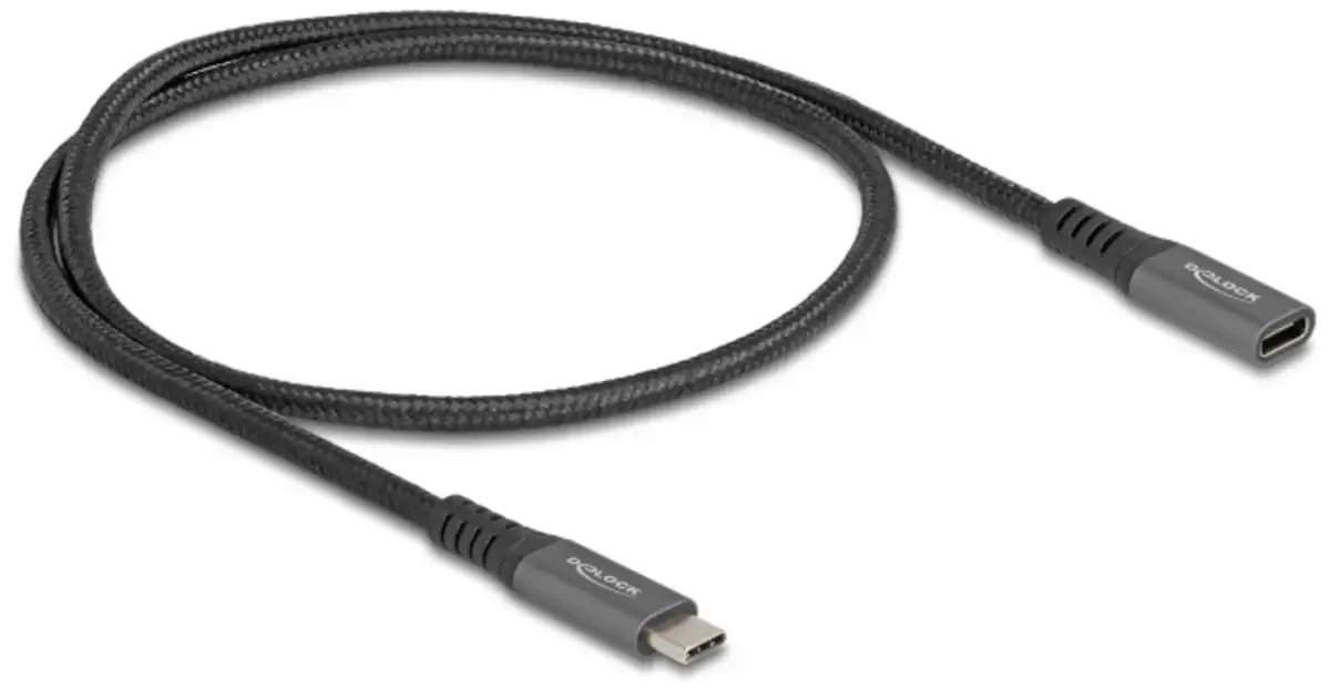 USB-C® Kabel USB 3.2 Gen2 USB-C® Stecker, USB-C® Stecker 0.50 m Schwarz Rund 80021 från Delock – produktbild