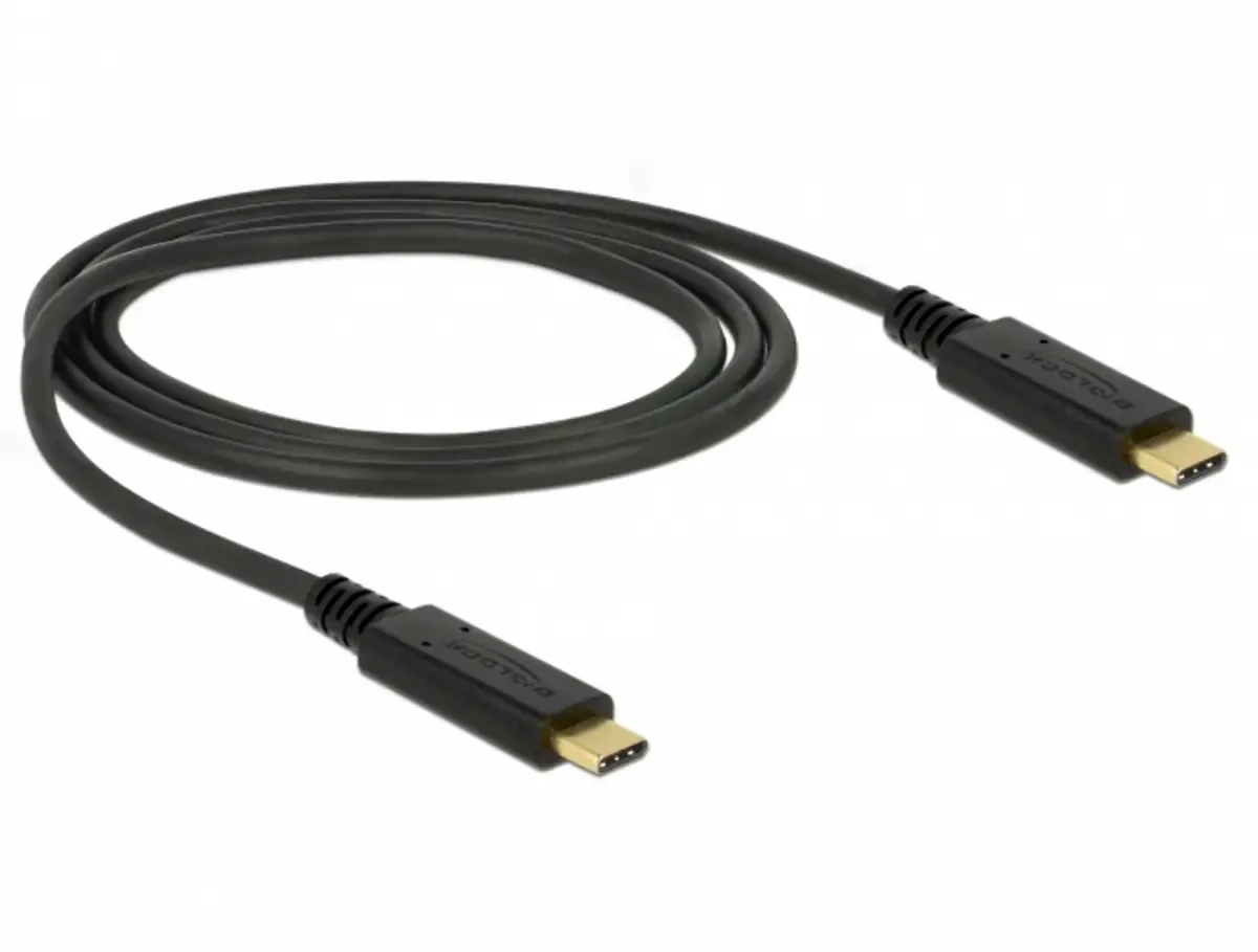 USB-C® Kabel USB 3.2 Gen2 USB-C® Stecker, USB-C® Stecker 1.00 m Schwarz 85531 von Delock – Produktfoto