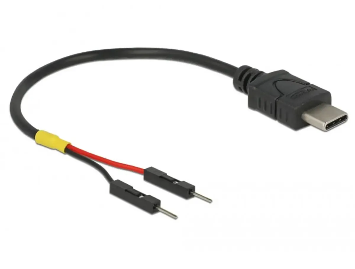 USB-C® Kabel USB-C® Stecker, Pfostenstecker 2pol. 0.10 m Schwarz mit Pfostenstecker 85418 från Delock – produktbild