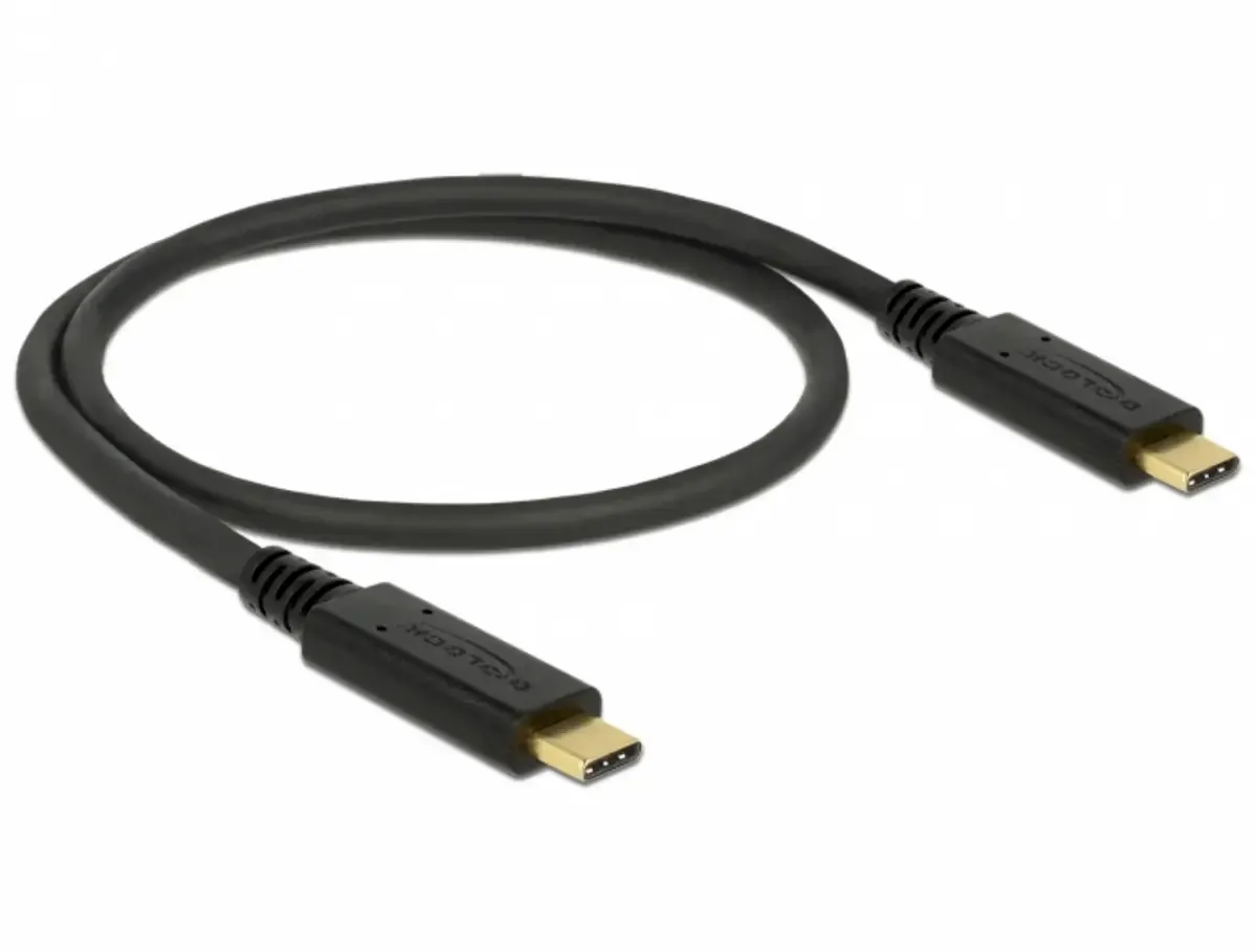 USB-C kabel USB-C® stik, USB-C® stik 0.50 m 83042 fra Delock i Sort – produktbillede
