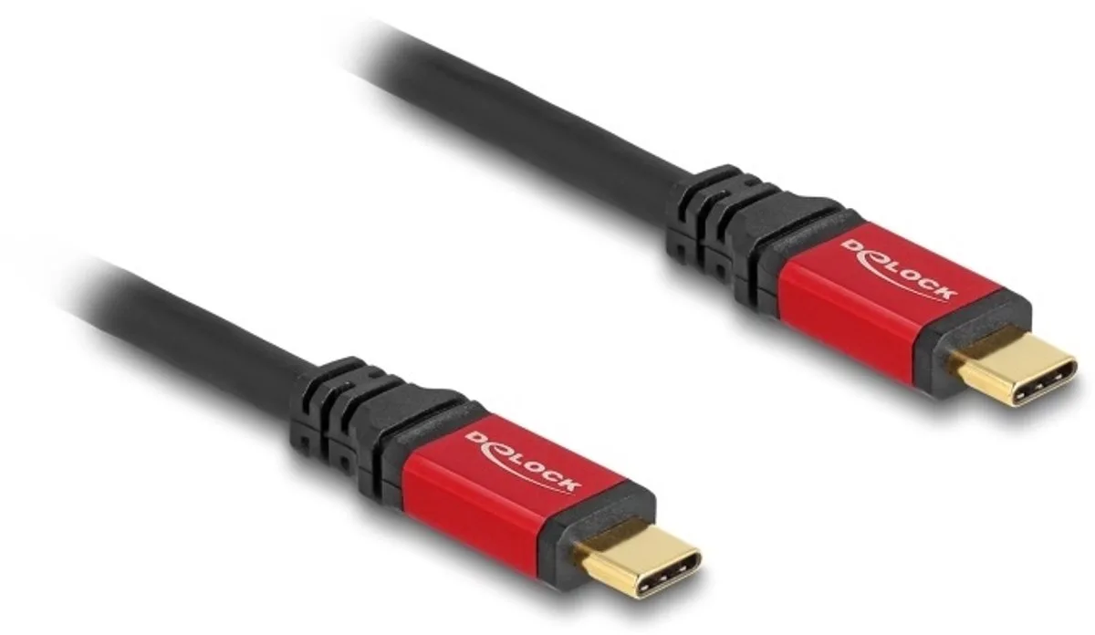 USB-C kabel | USB2.0 | PD 240W | 1 meter fra Delock i Sort, Rød – produktbillede