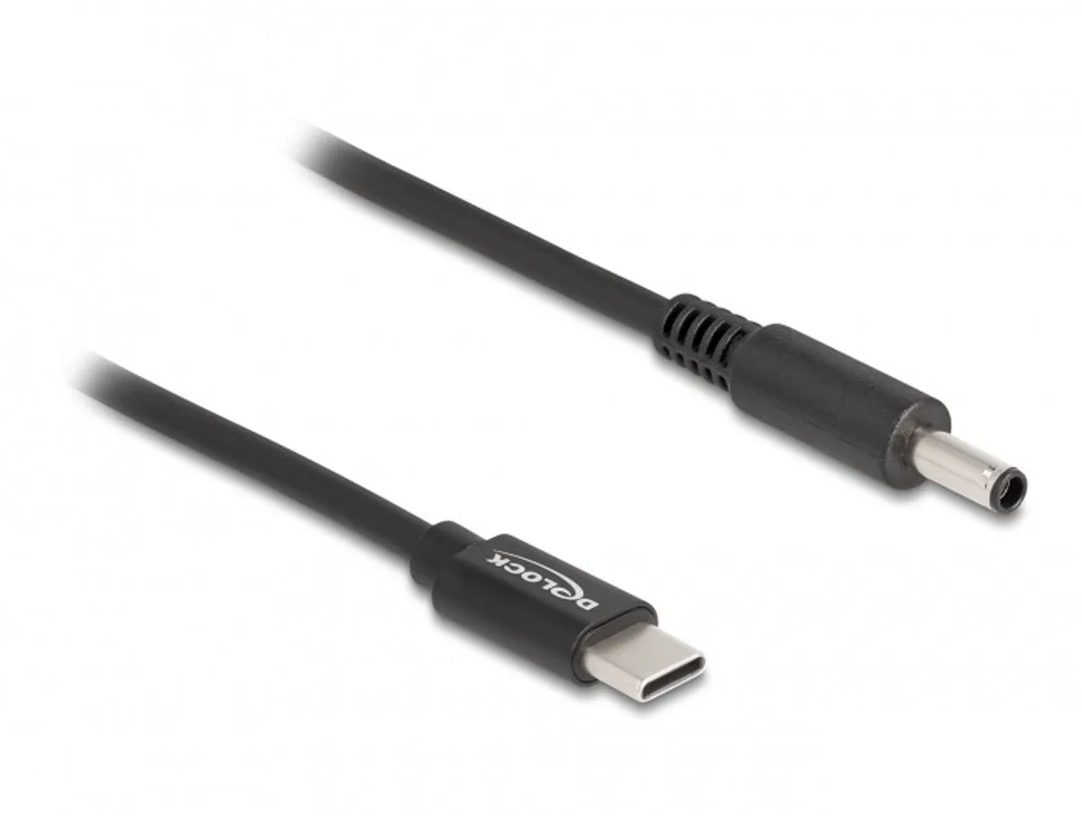 USB-C naar Dell notebook laadkabel | 4,5 x 2,8mm (met pin) | 1,5 meter von Delock in Schwarz – Produktfoto