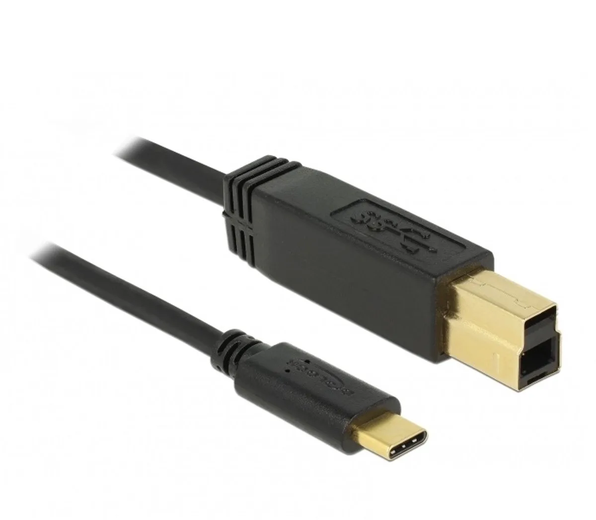 Kabel USB 3.1 Gen2 C > B 1.0m schwarz von Delock in Schwarz – Produktfoto