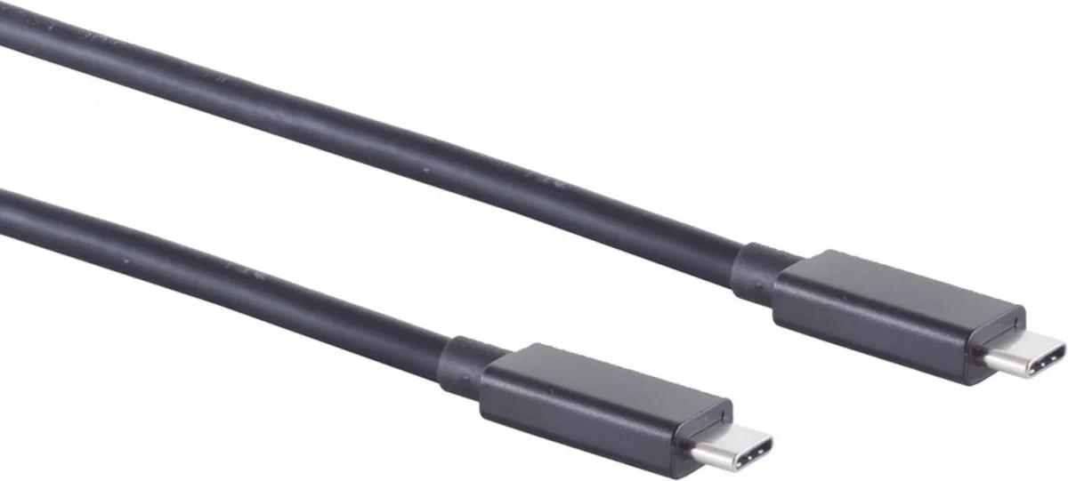 USB-C naar USB-C kabel - USB4 (tot 20 Gbit/s) - PD tot 100W - video tot 4K 60Hz / 2 meter von Delock in Schwarz – Produktfoto