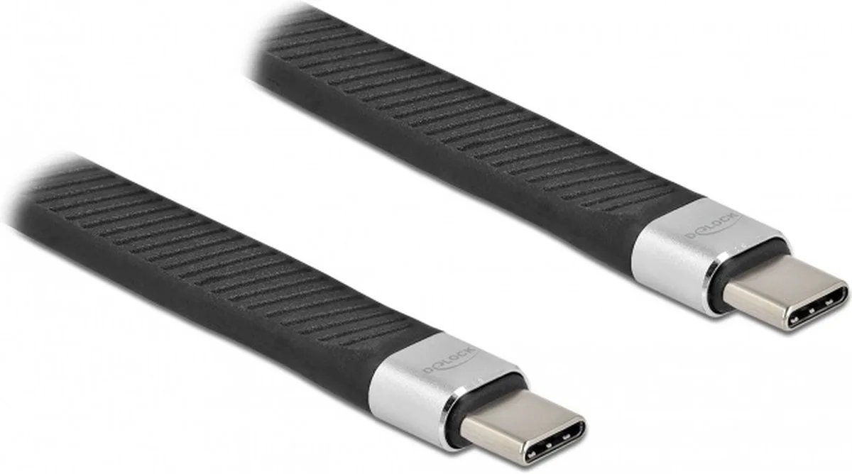 Câble USB-C USB 2.0 USB-C® mâle, USB-C® mâle 0.13 m noir ultraflexible 86940 de Delock en Noir – photo produit