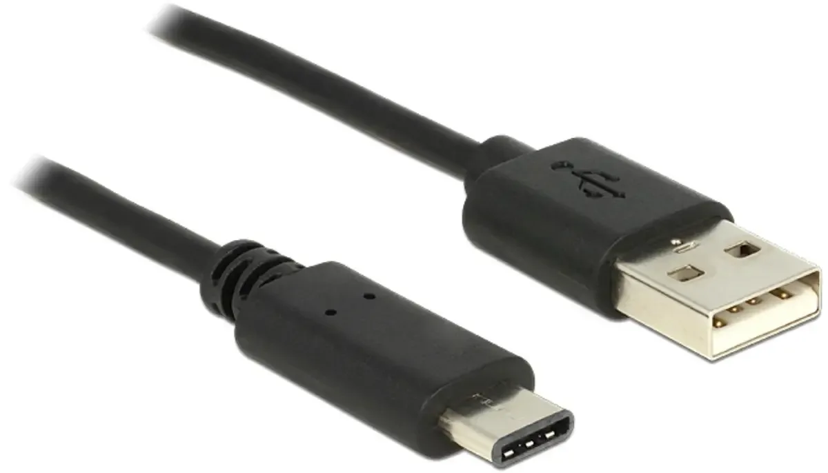 USB-kabel USB 2.0 USB-A kontakt, USB-C®-kontakt 0.50 m Svart 83326 från Delock i Svart – produktbild